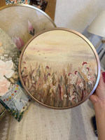 Круглая металлическая рама 55 см, розовое золото