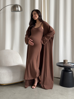 Комплект трикотажный, платье на бретелях и длинная накидка