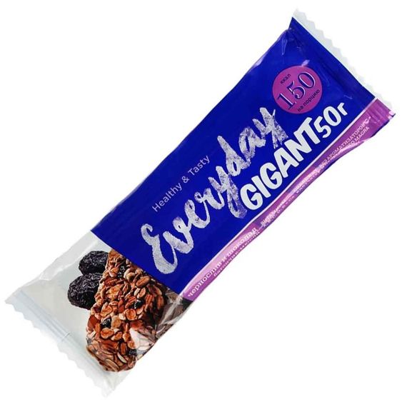 EVERYDAY. 50 qr. Müsli-baton "GİGANT" qara gavalı/şokolad 1x(4x24)