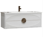 Тумба Ибица 120, подвесная, цвет белый/золото