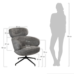 Кресло KING серый, шенилл