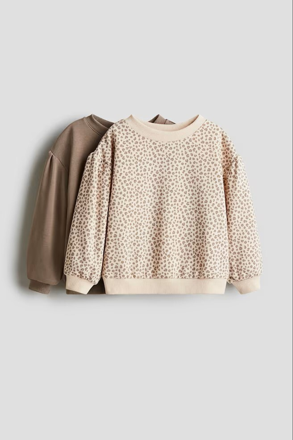 H&M Набор из двух толстовок с объёмными рукавами, земляной