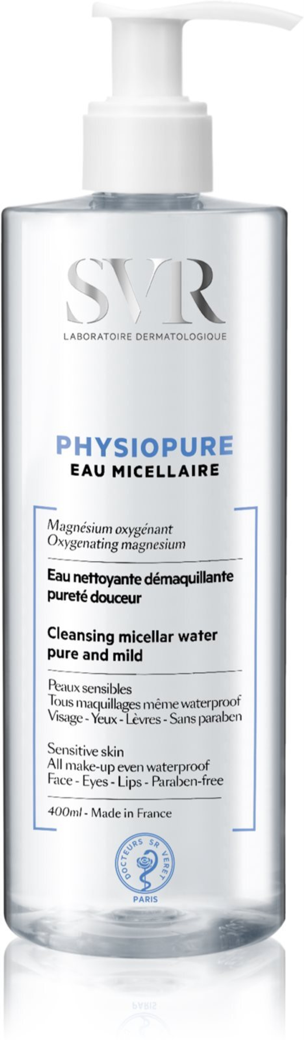 SVR Physiopure - нежно очищающий мицеллярный флюид для лица и области вокруг глаз /   400  ml  / GTIN 3401381330255