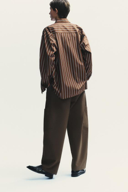 ZARA БРЮКИ-БАЛЛОНЫ КАРГО, КОРИЧНЕВЫЙ