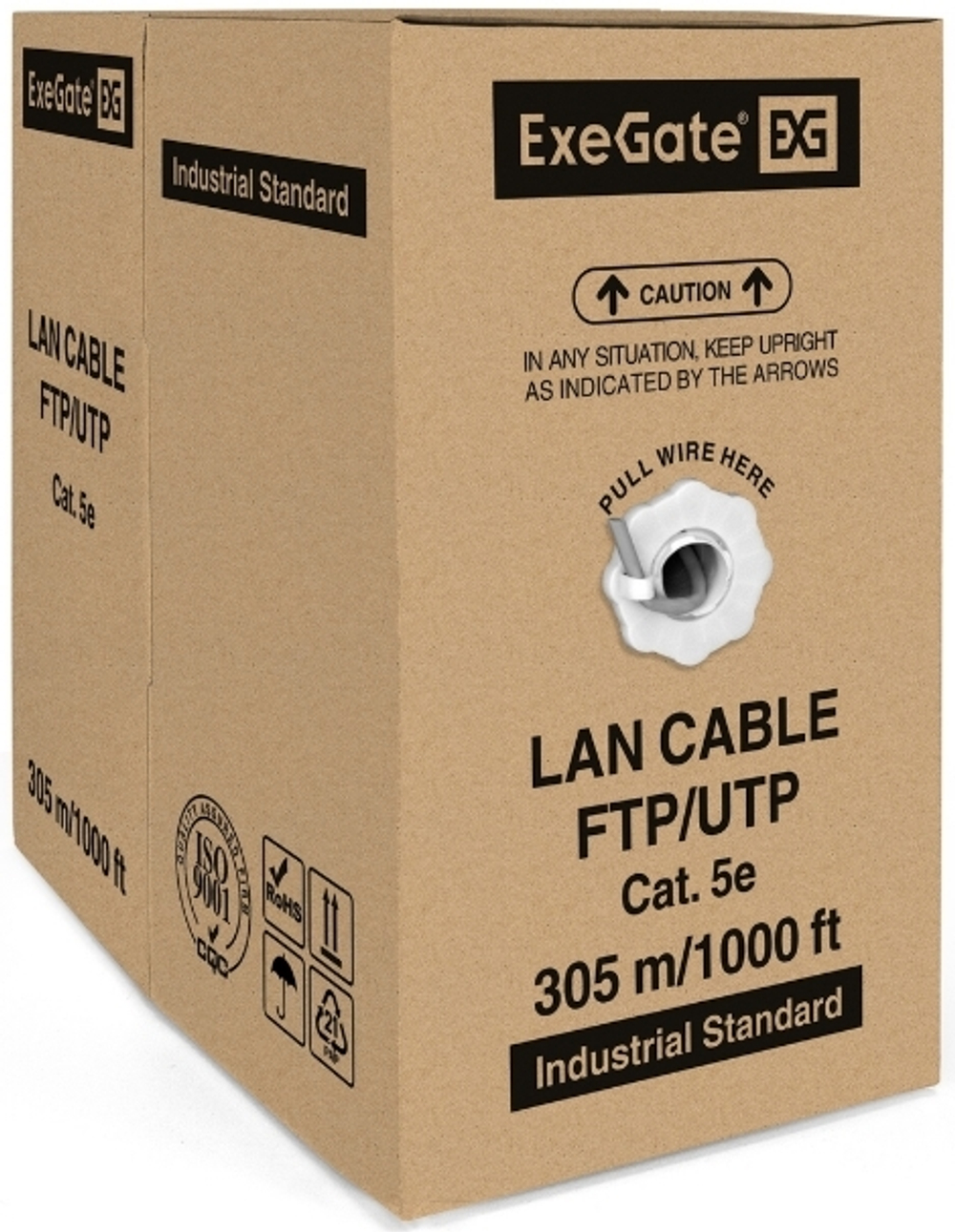 Кабель витая пара S/FTP 5e кат. 4 пары Exegate SFTP4-C5e-CU-S24-IN-PVC-GY-305