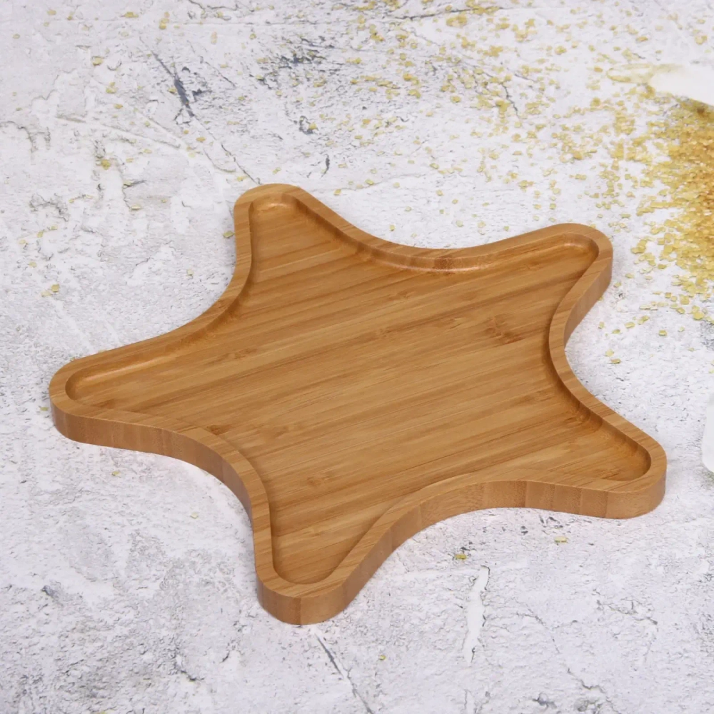 Поднос бамбуковый для подачи блюд «SHEF» 28см Звезда