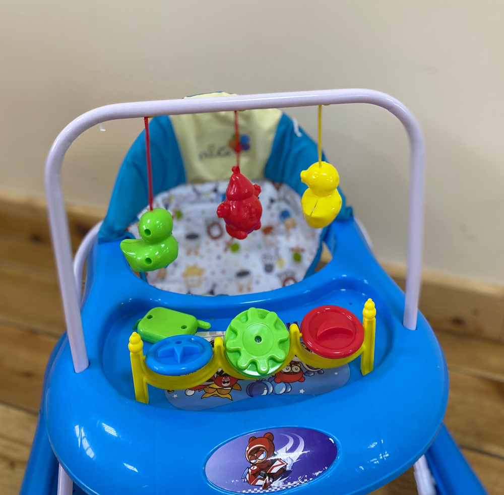 Ходунки "Весело шагать С", 8 силиконовых колес,  муз., игрушки (Alis) (синий)