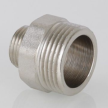 Ниппель Valtec 1"х1/2" НР с наружной резьбой переходной латунный никелированный VTr.580.N.0604