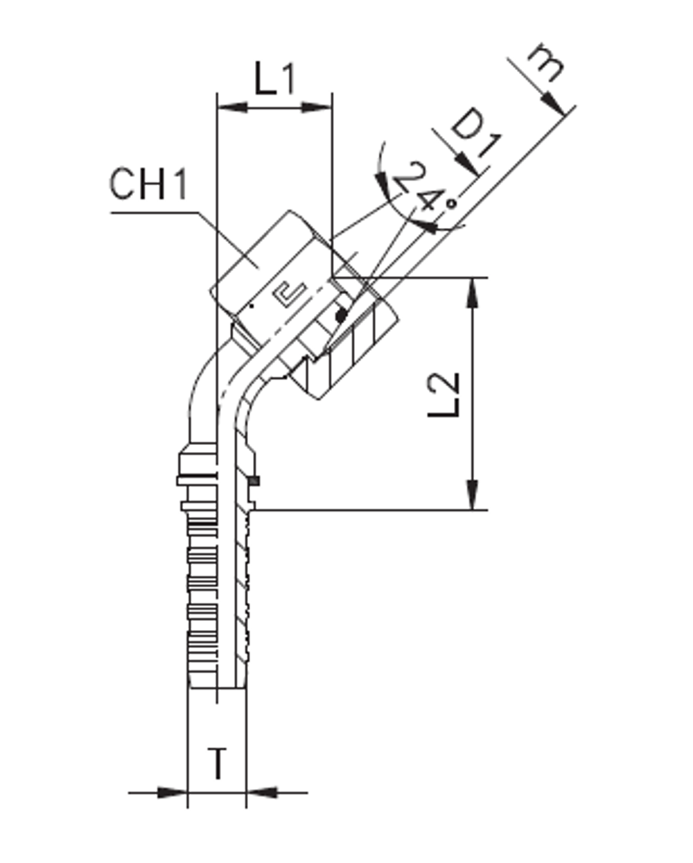 Фитинг DN 10 DKO-S (Г) 22x1.5 14 (45)