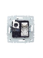 BRITE Розетка двойная RJ11+RJ45 кат.5E РК/Т12-БрТБ темная бронза IEK