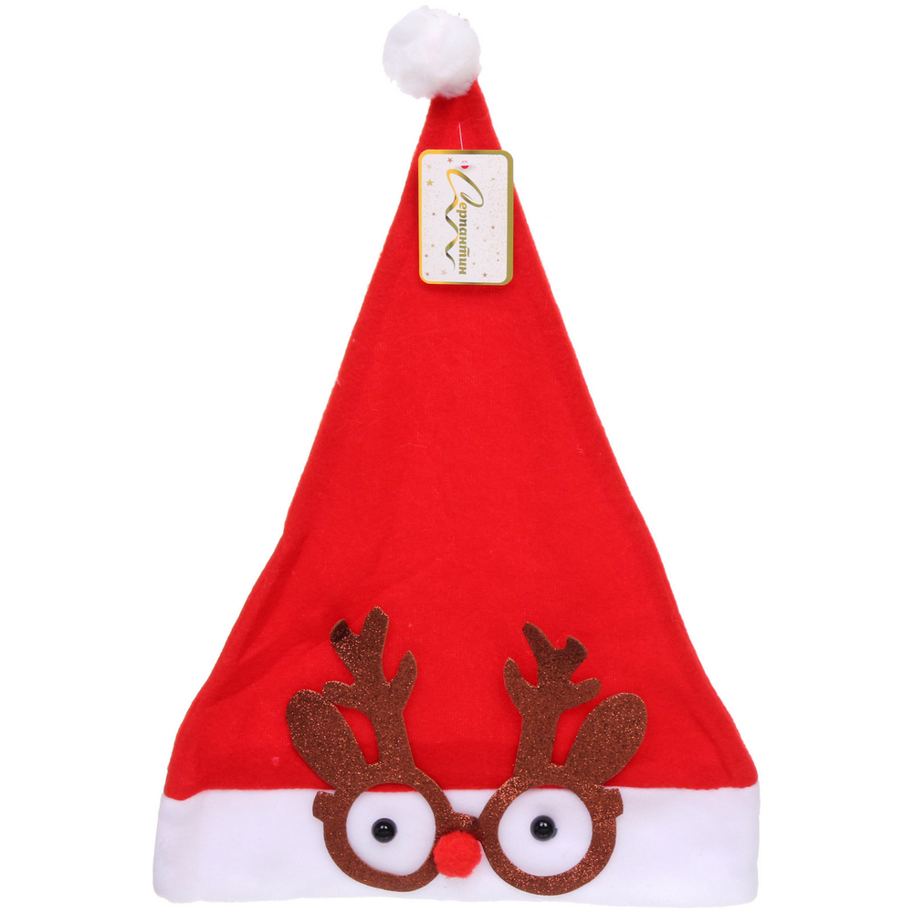 Колпак новогодний «Новогодние очки», красный