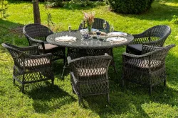 "Эспрессо–150 S" обеденная группа плетеная, цвет графит