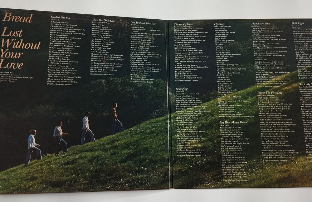 Винтажная виниловая пластинка LP Bread Lost Without Your Love (UK 1977)