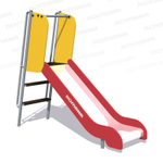 Горка h 950, скат нержавейка Romana 110.22.00