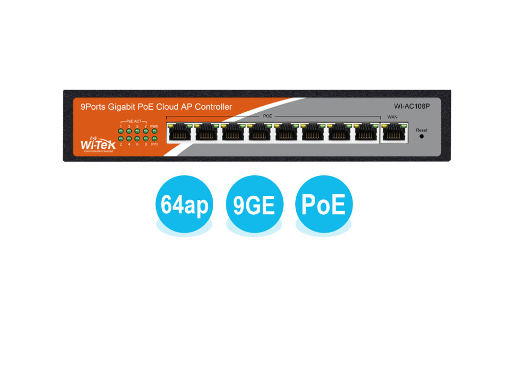 Беспроводное сетевое оборудование Wi-Tek WI-AC108P Контроллер WiFi