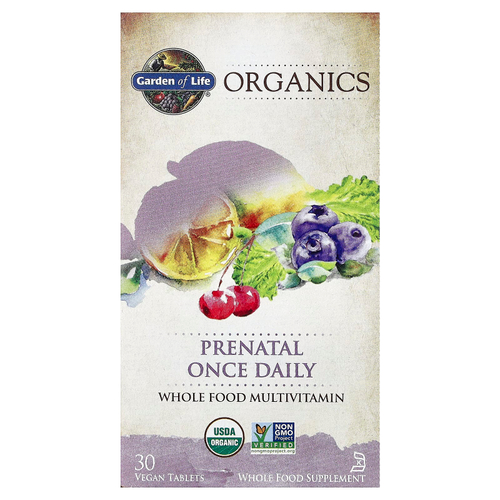 Garden of Life, органический продукт, пренатальный комплекс, одна таблетка в день, 30 веганских таблеток