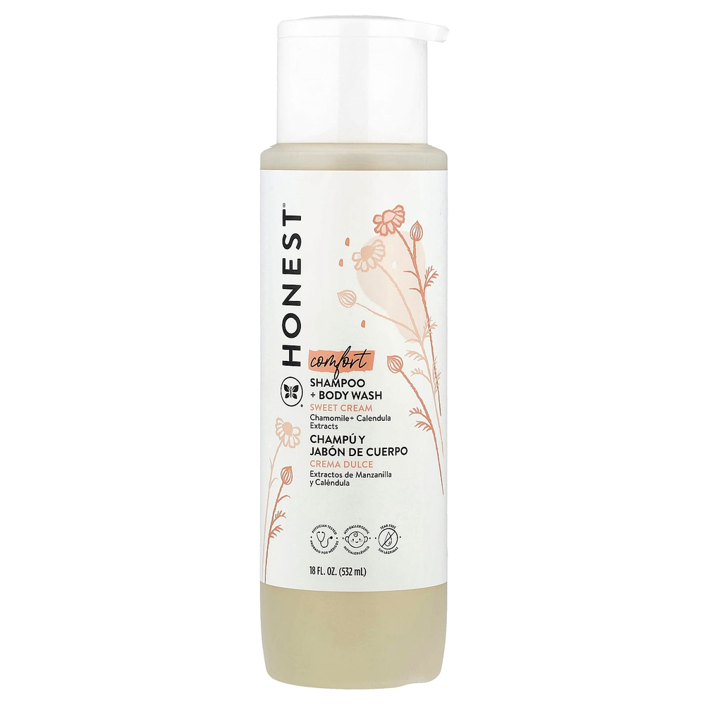The Honest Company, Comfort, шампунь и гель для душа, сладкий крем, 532 мл (18 жидк. унций)