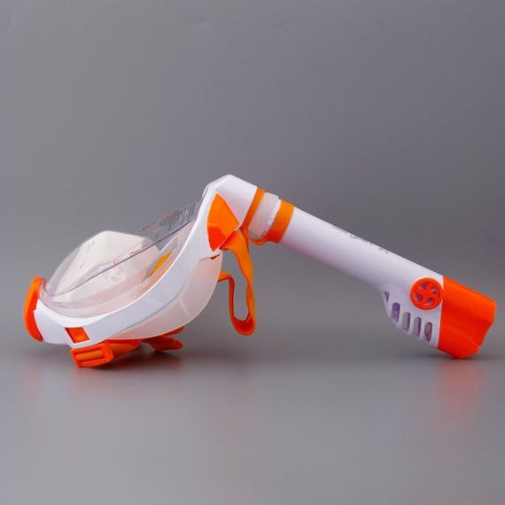 Маска детская полнолицевая Sargan Галактика премиум белая/оранжевая