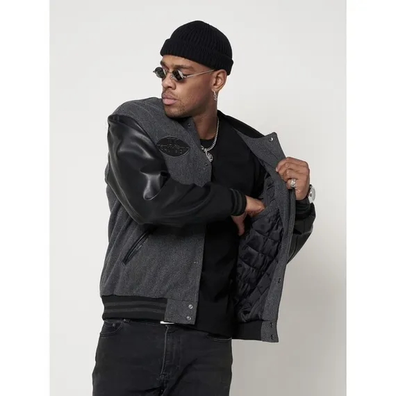 Бомбер мужской, цвет серый, размер 48