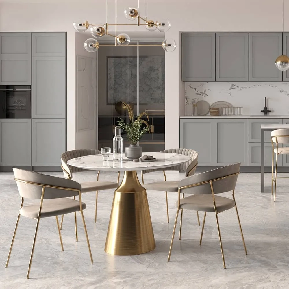 Стул Bradex Home Turin латте с золотыми ножками