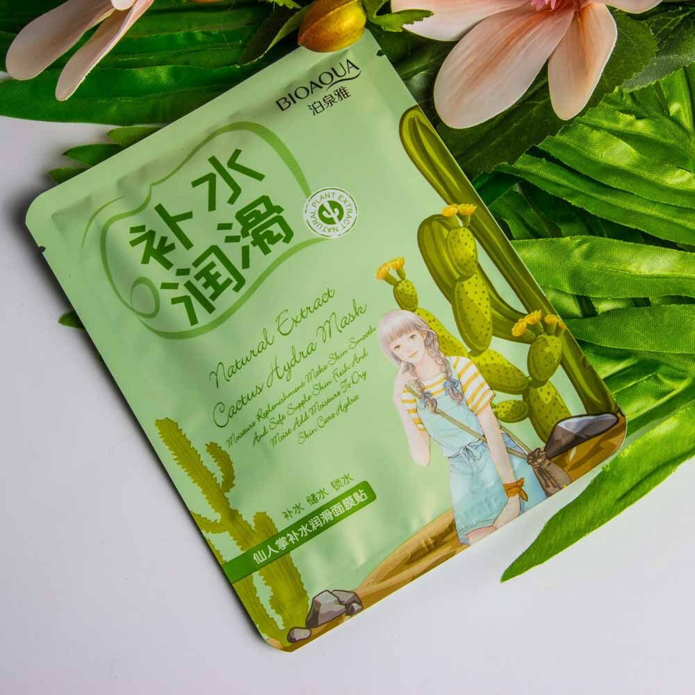 Увлажняющая тканевая маска с кактусом