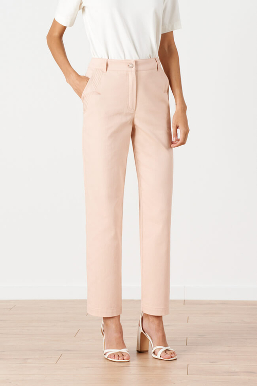 31150 Джинсы женские (пудровый)