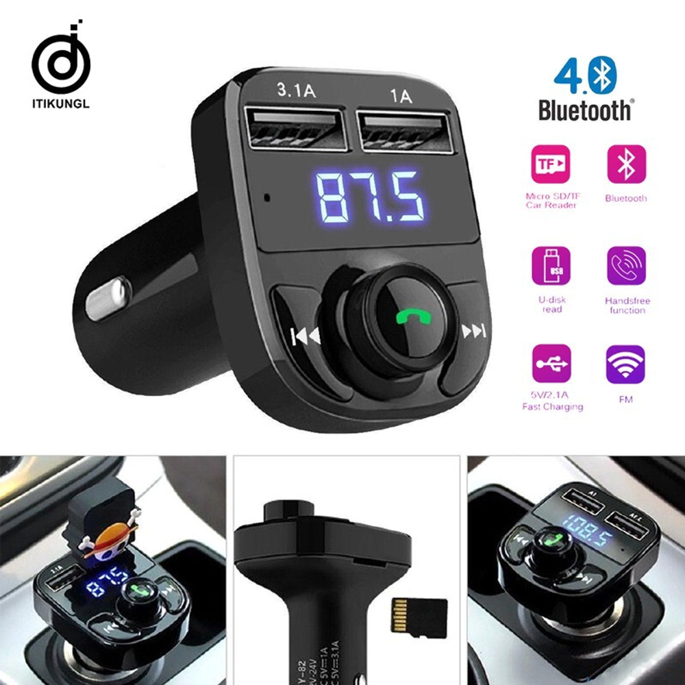 FM-трансмиттер  X88A bluetooth, фм модулятор с блютузом для автомобиля, зарядник в машину