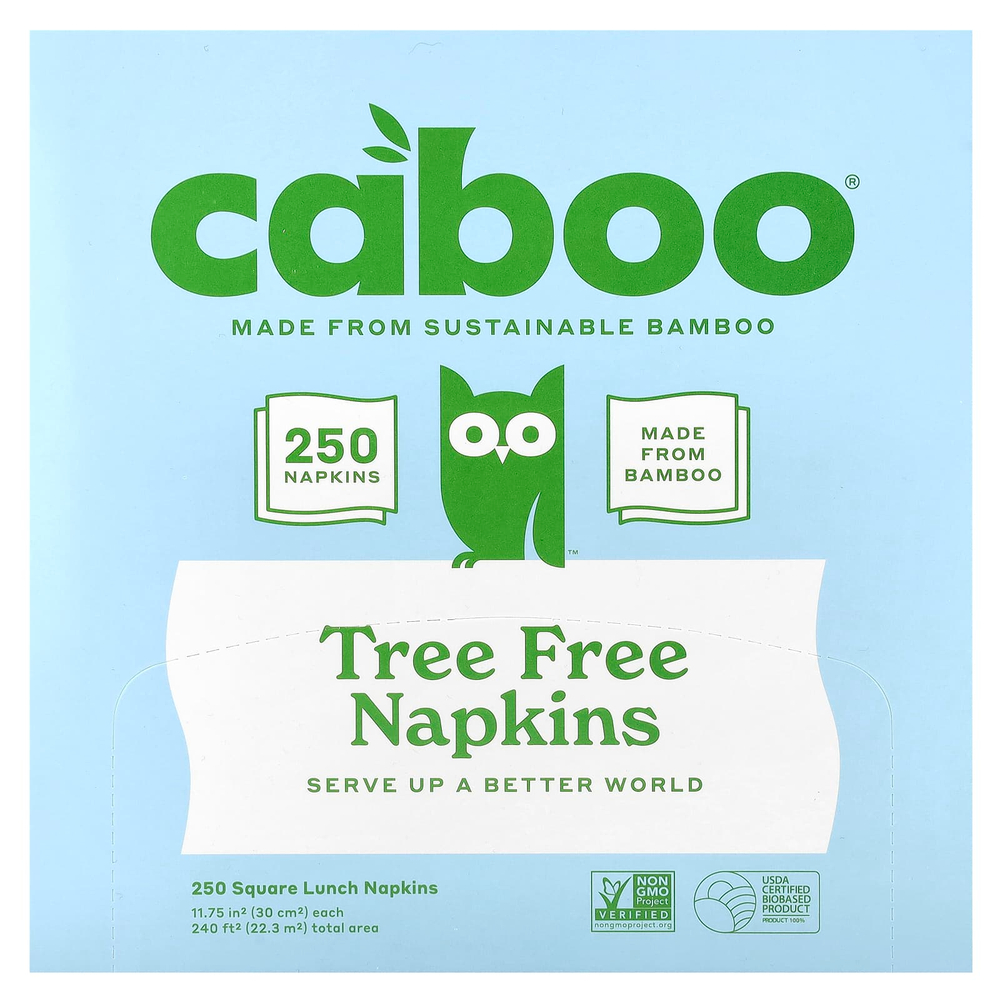 Caboo, Бамбуковые салфетки, 250 бумажных салфеток