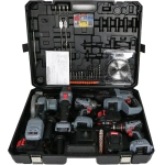 ProfiPower ProfiSet-5F18 аккумуляторный бесщеточный набор 5в1: ушм + шуруповерт + гайковерт + перфоратор + циркулярная пила (3 x 4 Ач, ЗУ) E0267