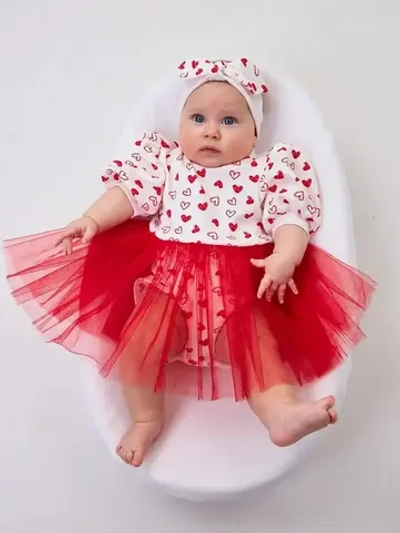 Платье-боди детское сердечки