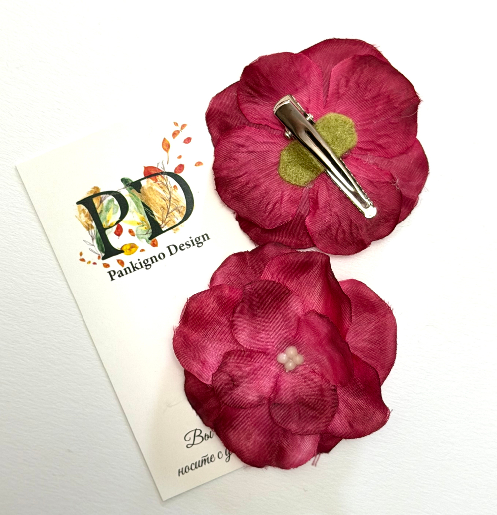 Набор заколок-зажимов Pankigno Design с цветком гортензии
