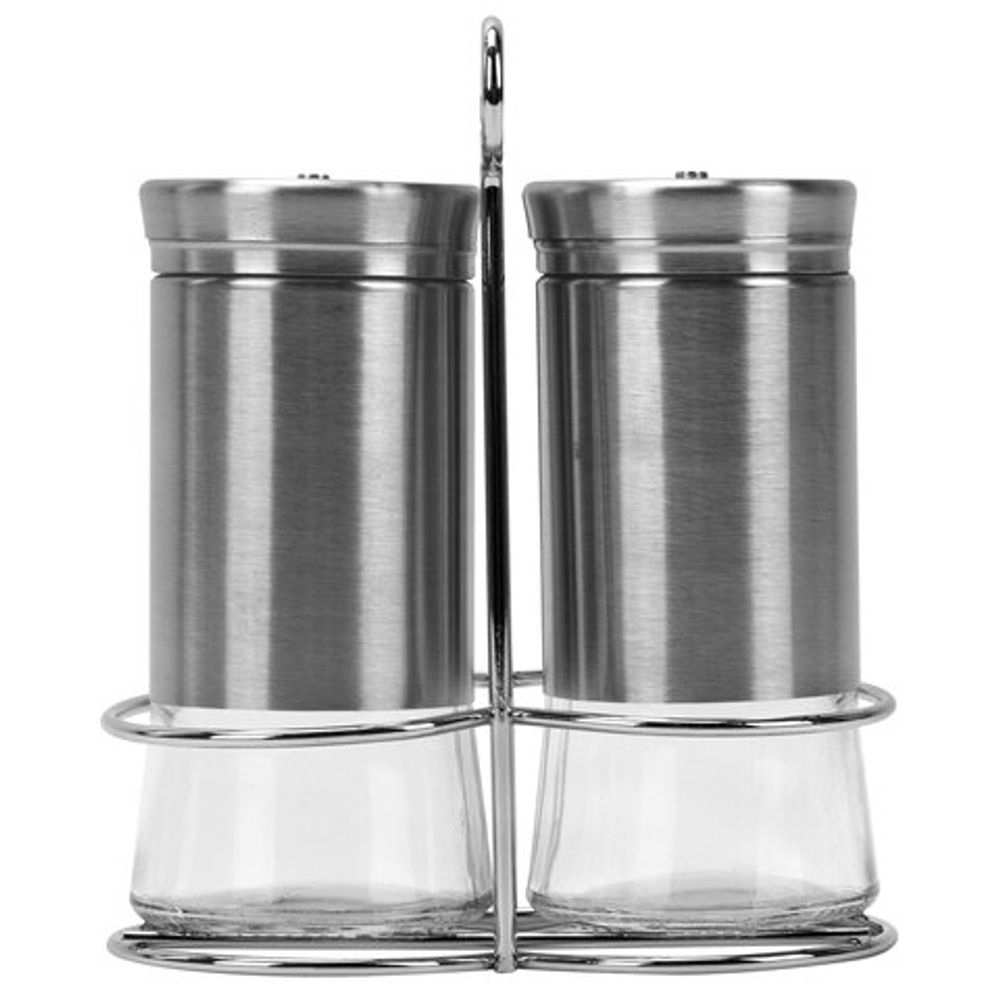 Набор для специй 2х140 мл, ULTRA, подставка + солонка + перечница, 3 типа отверстий, WEGLA (ВЕГЛА), 700234