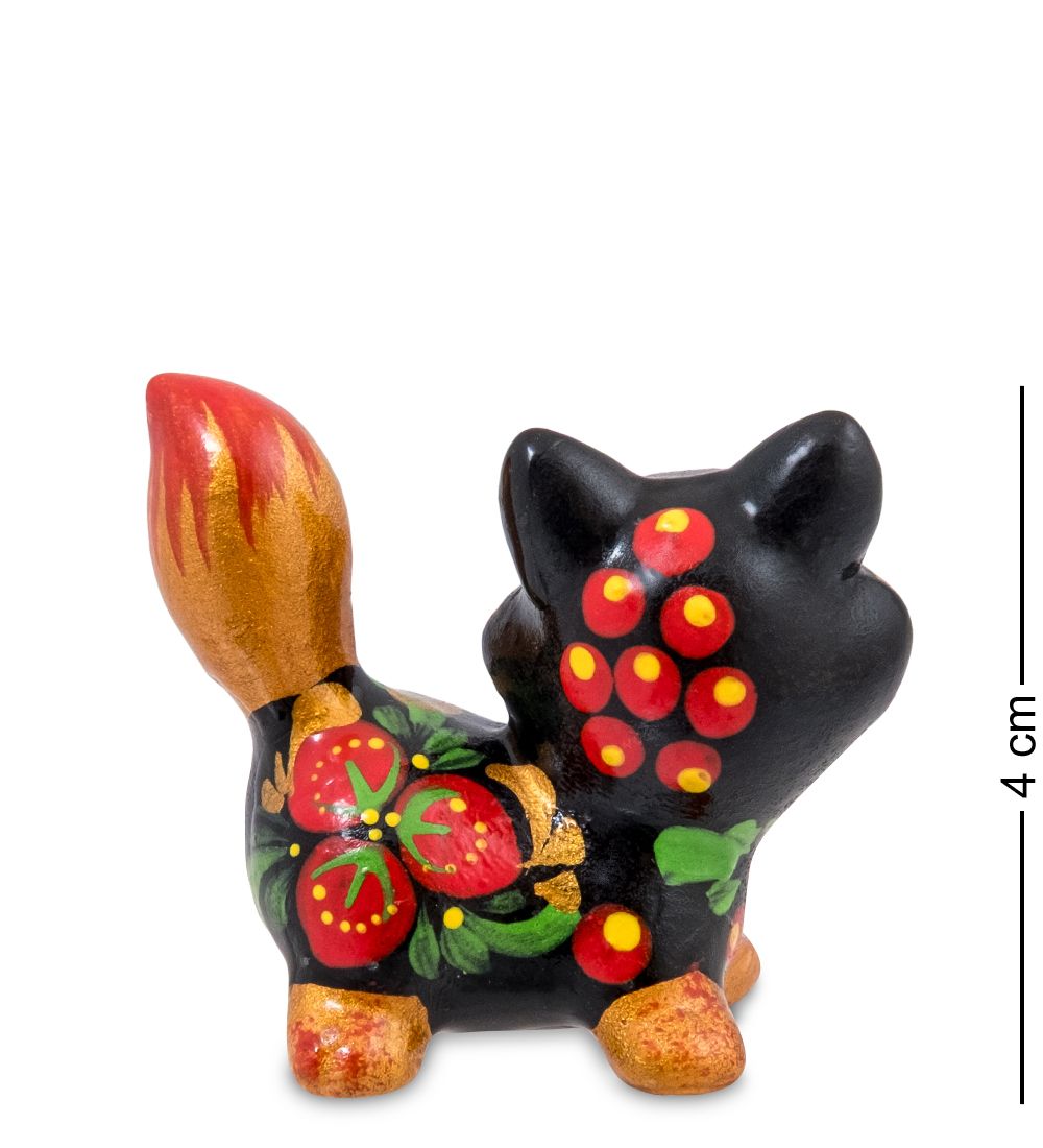 ГЛ- 974 Фигурка «Лисенок» хохлома (Гжельский фарфор)