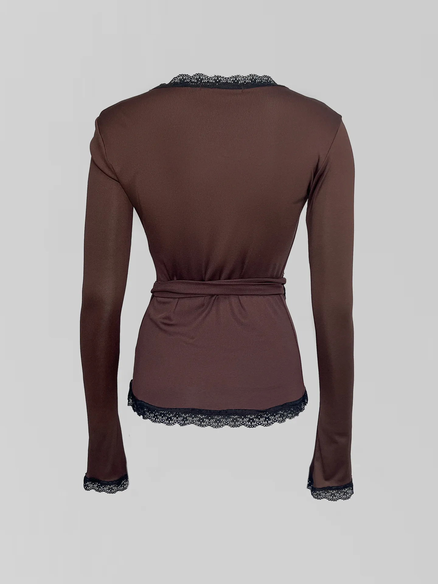 Кофточка TREND ICON 312 однотонная на запах с отделкой кружевом