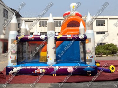 Коммерческий надувной батут "Покоряем космос" 10*6*4 м