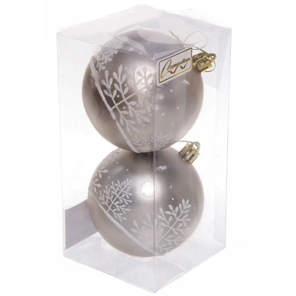 Набор украшений SHINE «Snow Forest» 8 см (2 шт.), light champagne