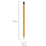 Карандаш чернографитный KOH-I-NOOR 1500, 1 шт., 2H, корпус желтый, заточенный, 150002H01170RU