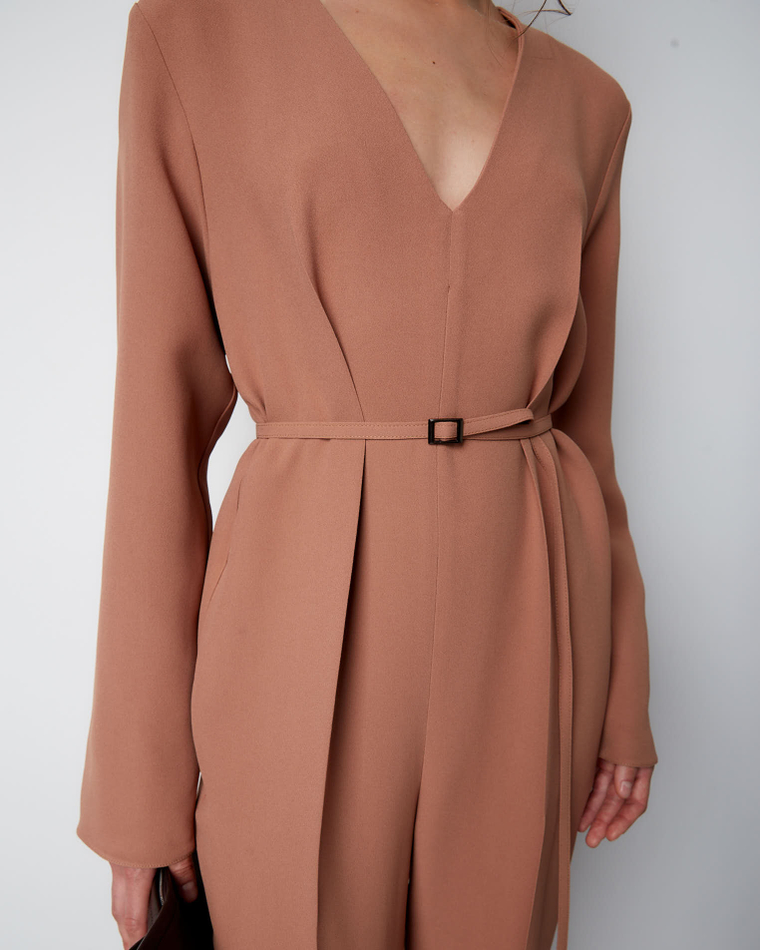 Комбинезон из вискозы Стелла Маккартни карамель