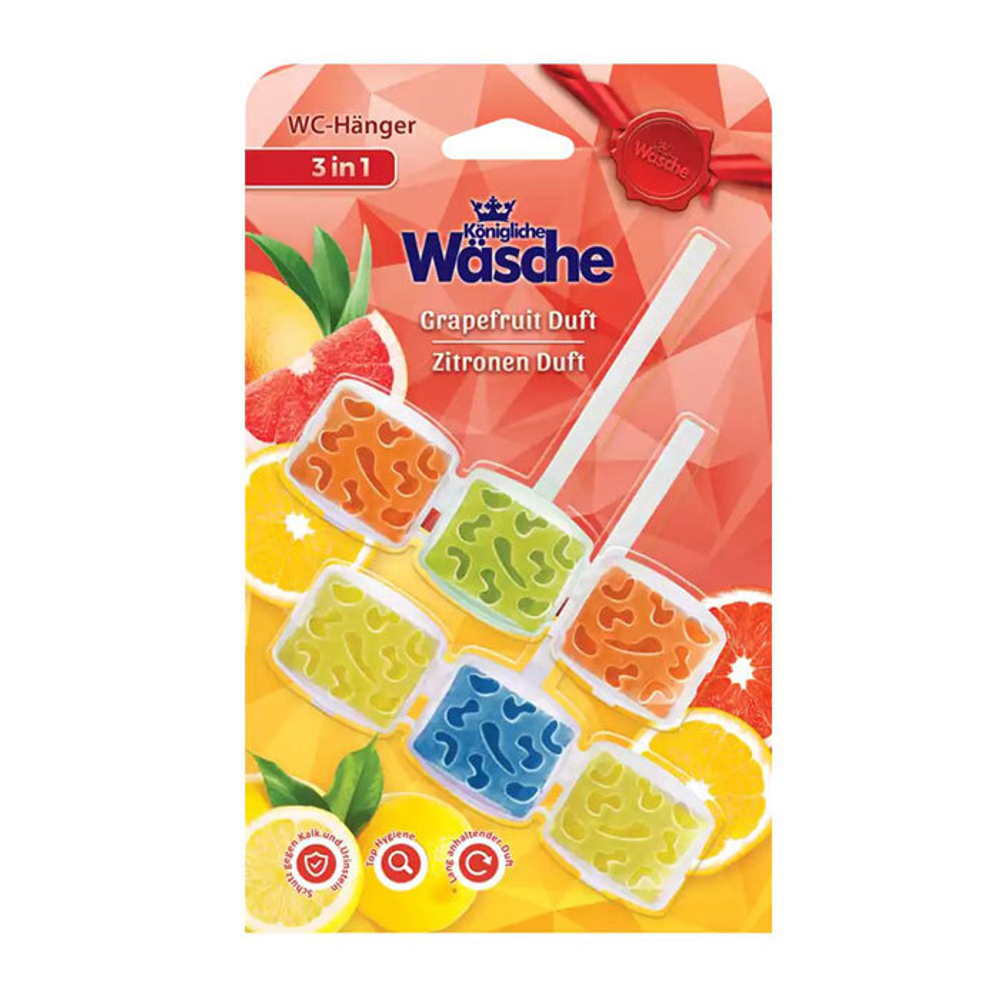 Подвеска для унитаза Konigliche Wasche 3 in 1 Лимон и Грейпфрут 2 шт