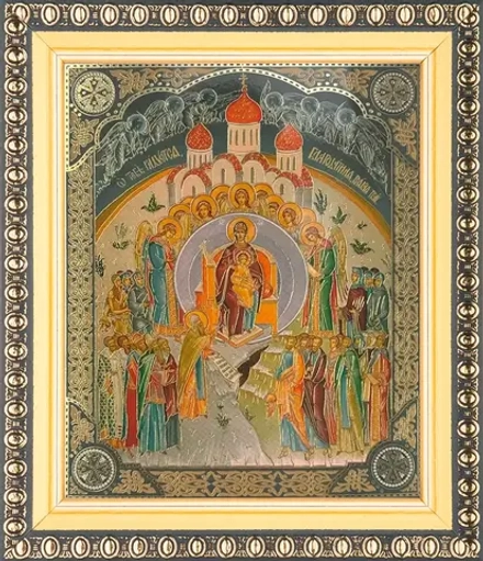 Икона БМ "О Тебе радуется", вид 2, 10х12 в раме 13х15