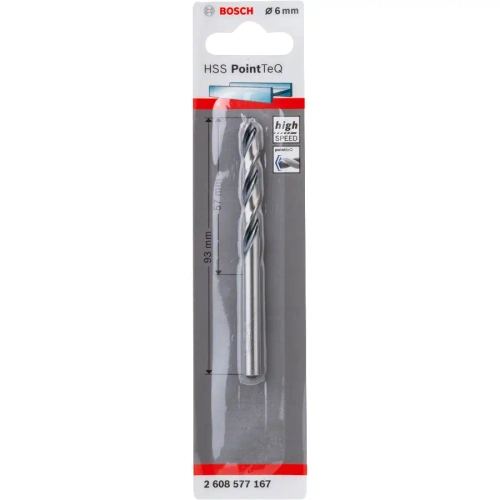 Сверло по металлу 6х57х93 мм HSS PointTeQ BOSCH 2608577167