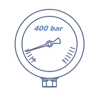 Манометр глицериновый D63 G1/4 - 400 Bar - радиальное подключение VERSO