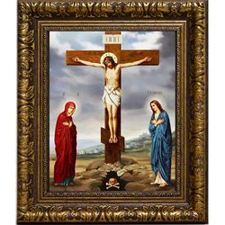 Распятие Господа Иисуса Христа. Икона на холсте.