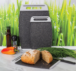 Доска разделочная ХЕВИ 405*275 мм антискользящие вставки, увеличенная толщина, желобки для отвода влаги М1567