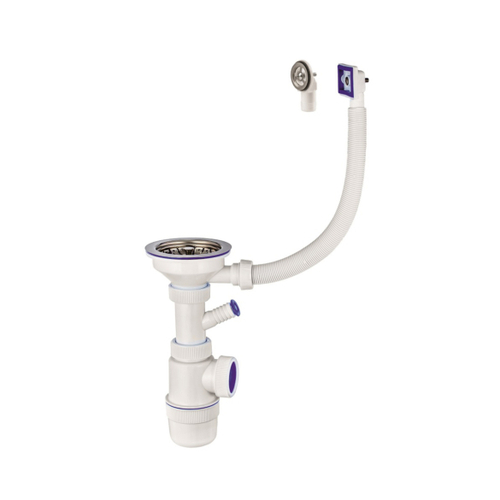 Сифон для раковины бутылочный чаша ф114мм с переливом ф40мм 30987109 Вирпласт 248041
