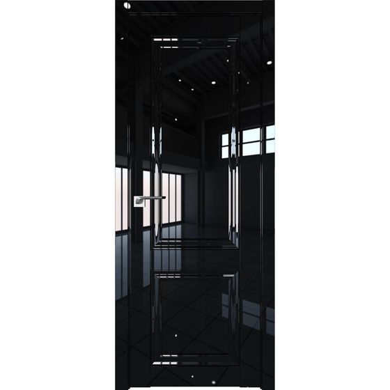 Межкомнатная дверь глянцевая Profil Doors 122L чёрный люкс глухая