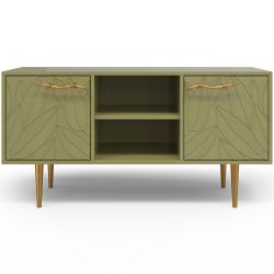 Тумба под ТВ Арт Колор leaves 117см Стайл Голд Зеленая олива