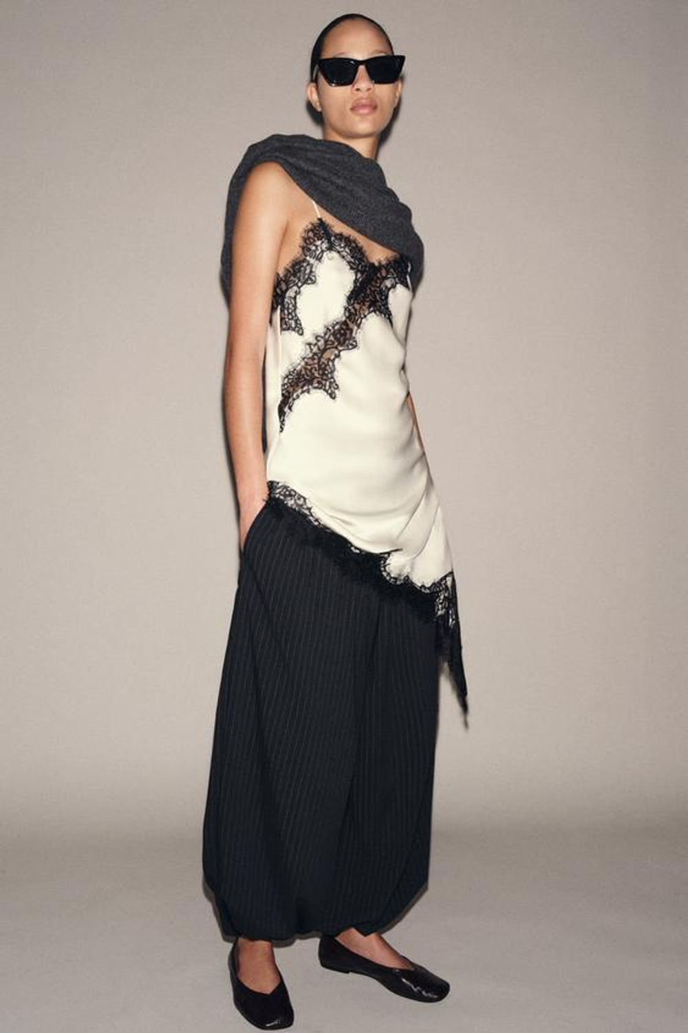 ZARA БРЮКИ-БАГГИ В ПОЛОСКУ — ZW COLLECTION, В ПОЛОСКУ