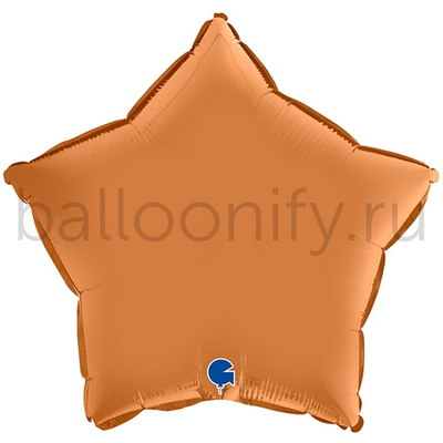 Фольгированная фигура, звезда, 18"/46СМ Сатин Caramel
