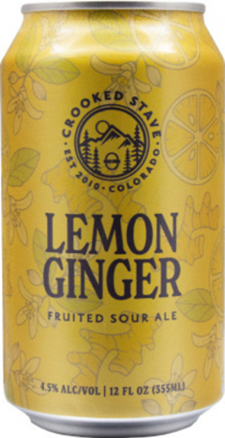 Пиво Крукед Стэйв Лимон Джинджер Саур / Crooked Stave Lemon Ginger Sour 0.355л - 1шт